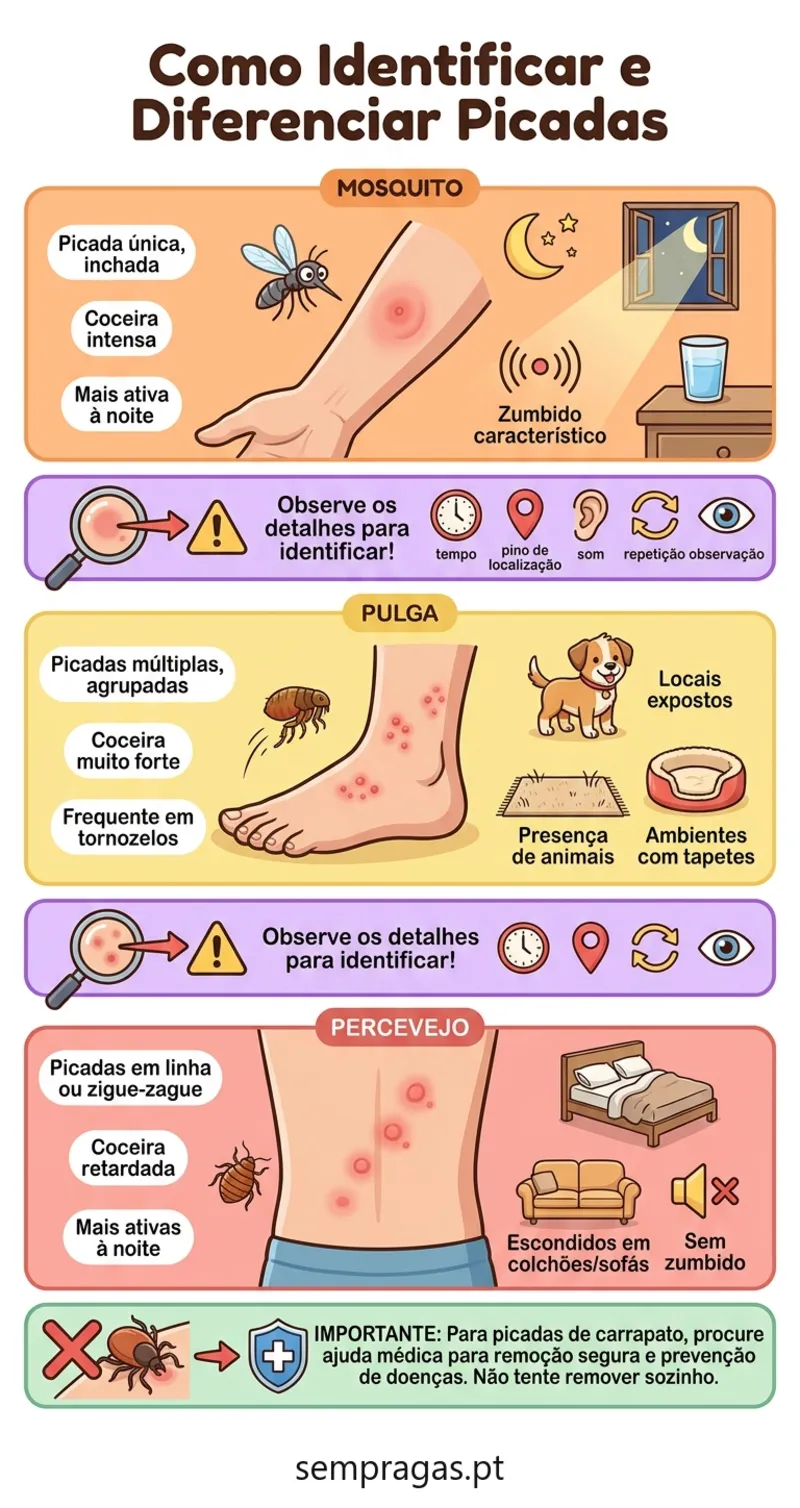 Infográfico: como identificar e diferenciar picadas