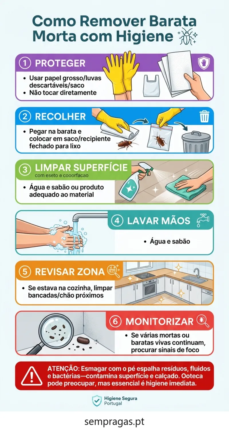 Infográfico: como remover uma barata morta com higiene