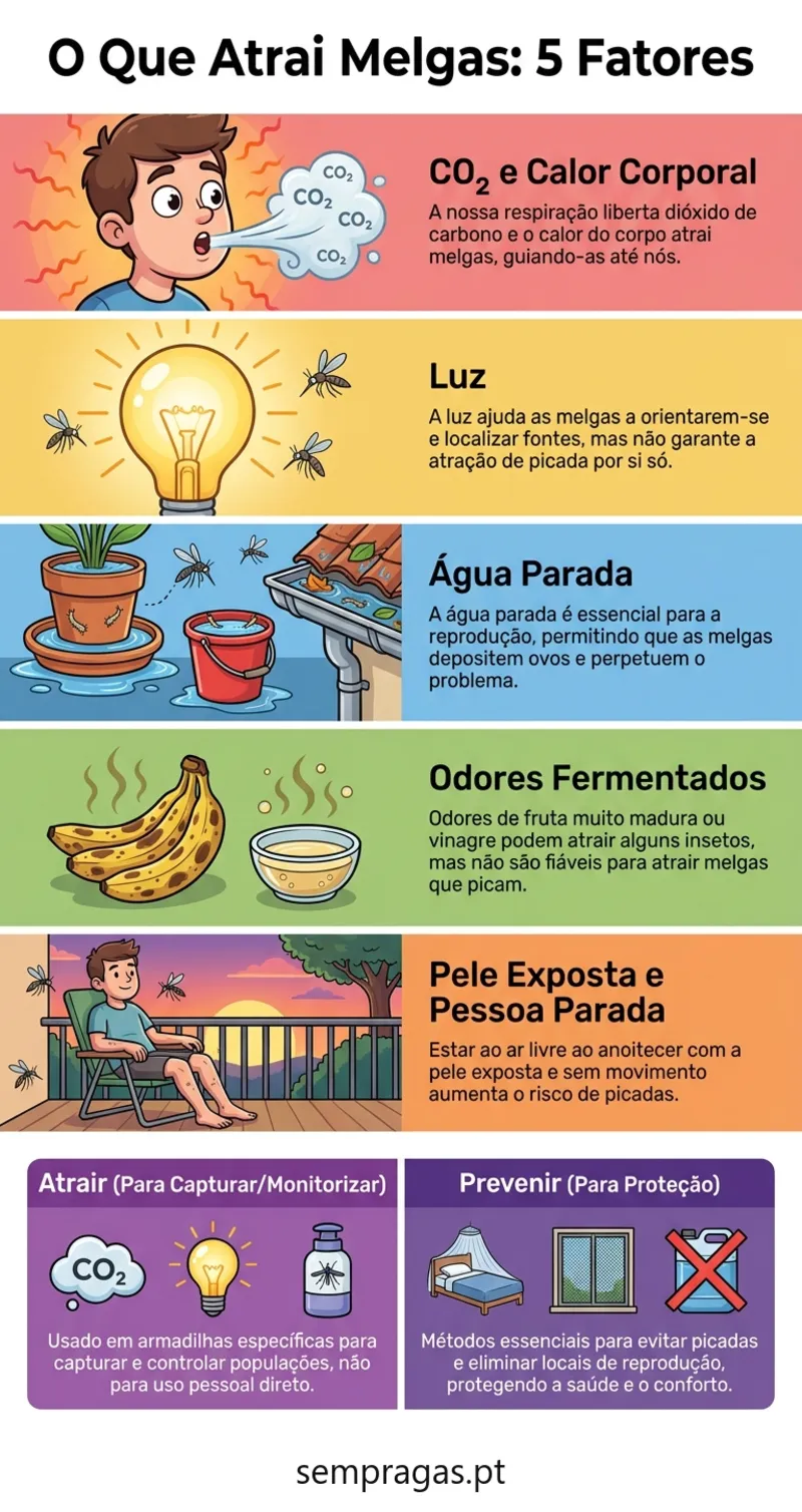 Infográfico: o que atrai melgas — cinco factores