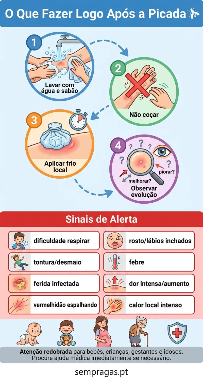 Infográfico: o que fazer logo após a picada
