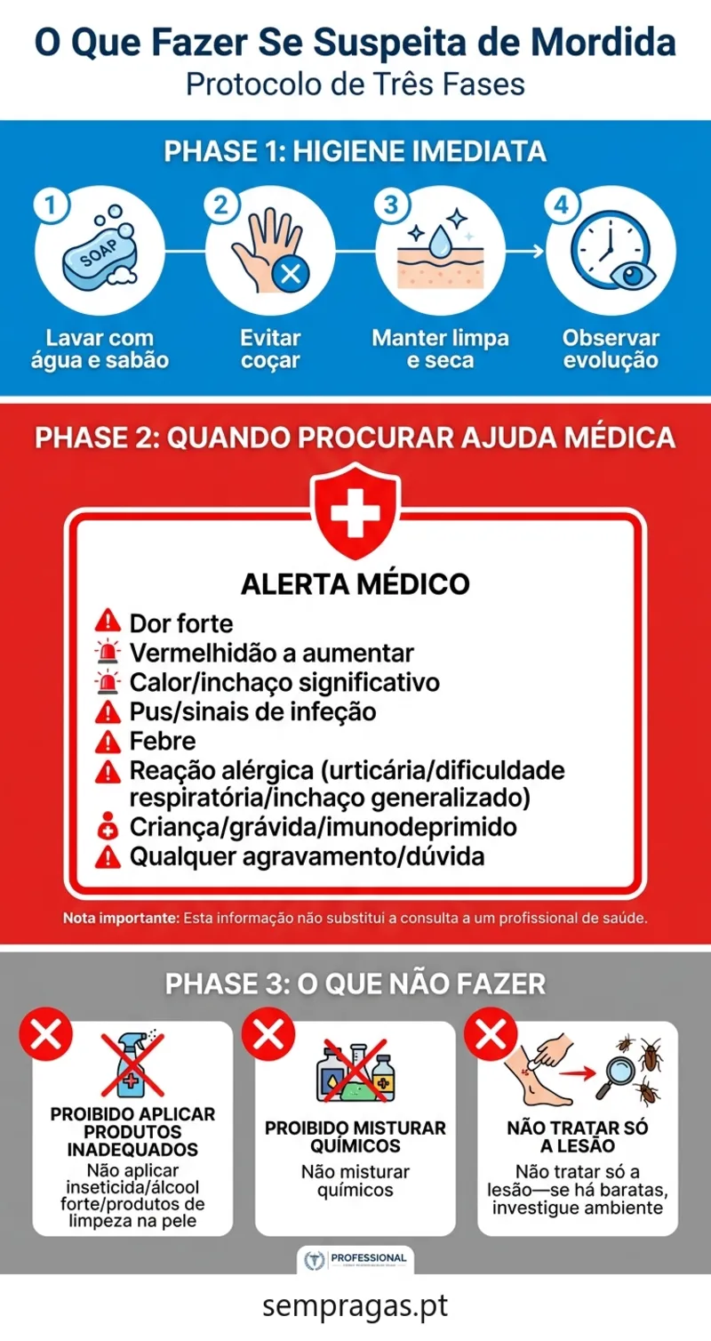 Infográfico: o que fazer se suspeita de mordida