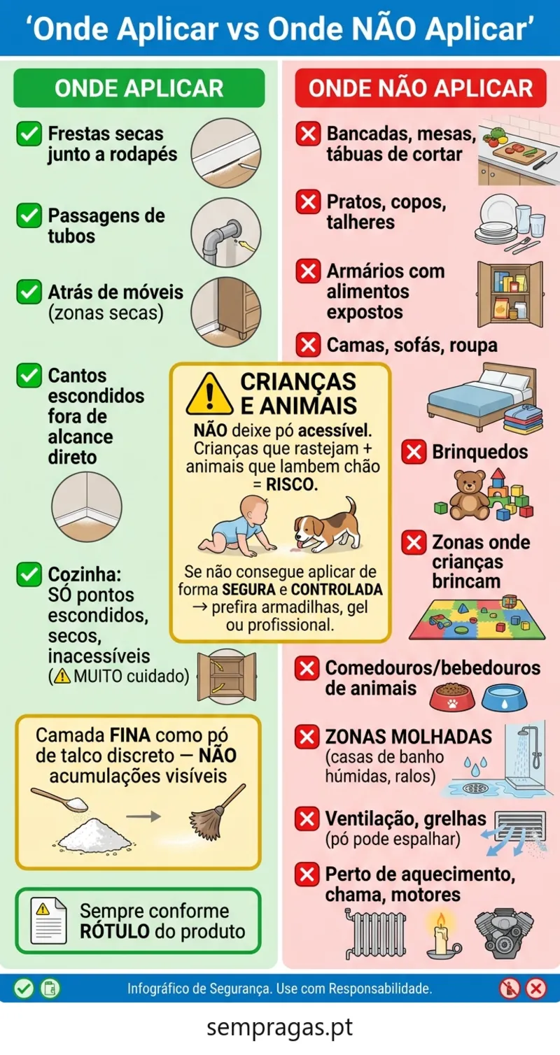 Infográfico: onde aplicar e onde não aplicar ácido bórico