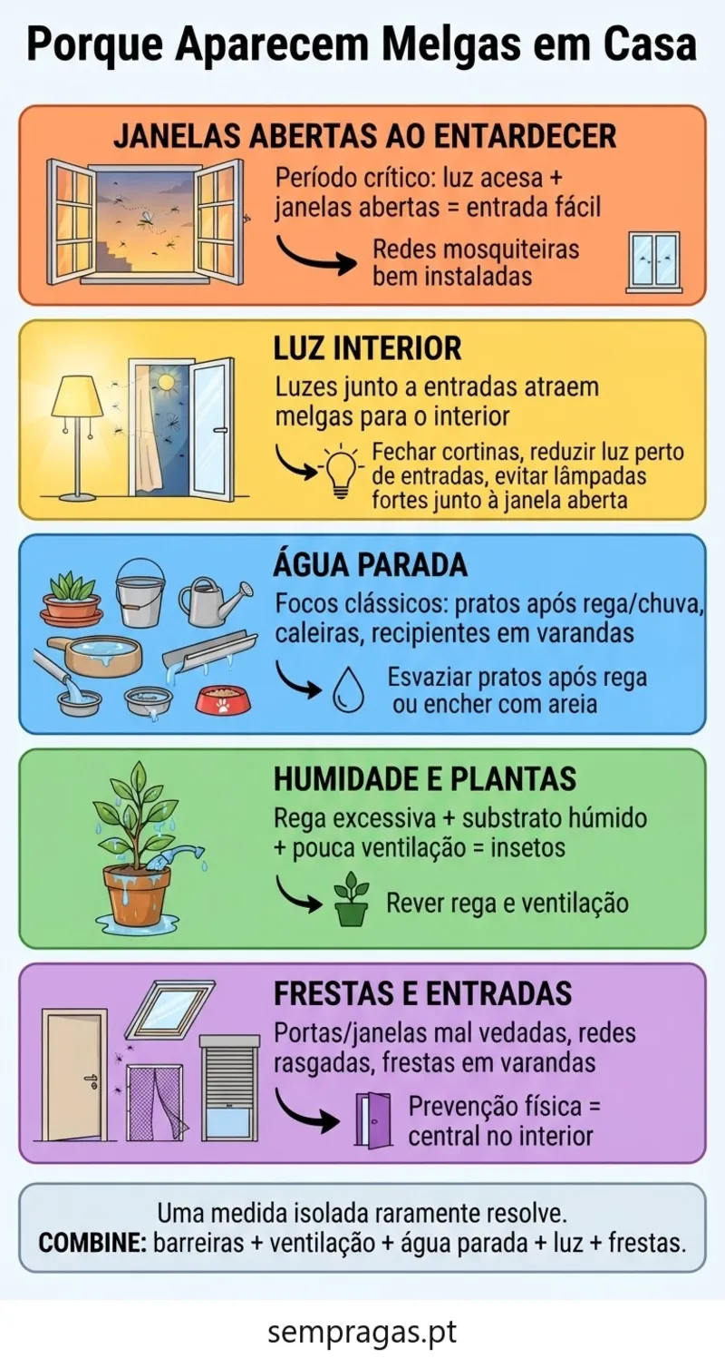 Infográfico: porque aparecem melgas em casa