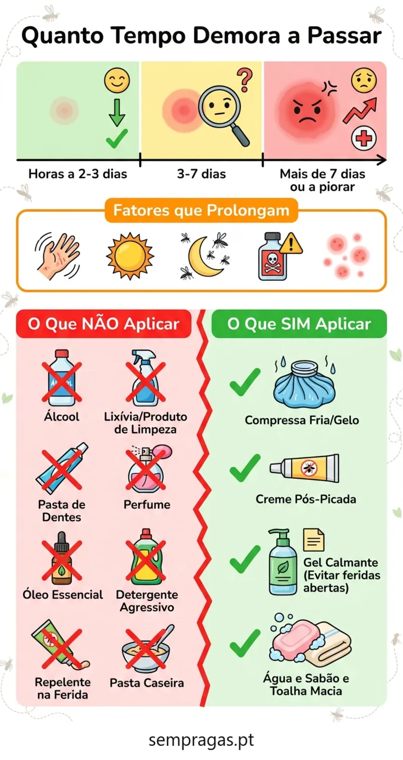 Infográfico: quanto tempo demora uma picada a passar