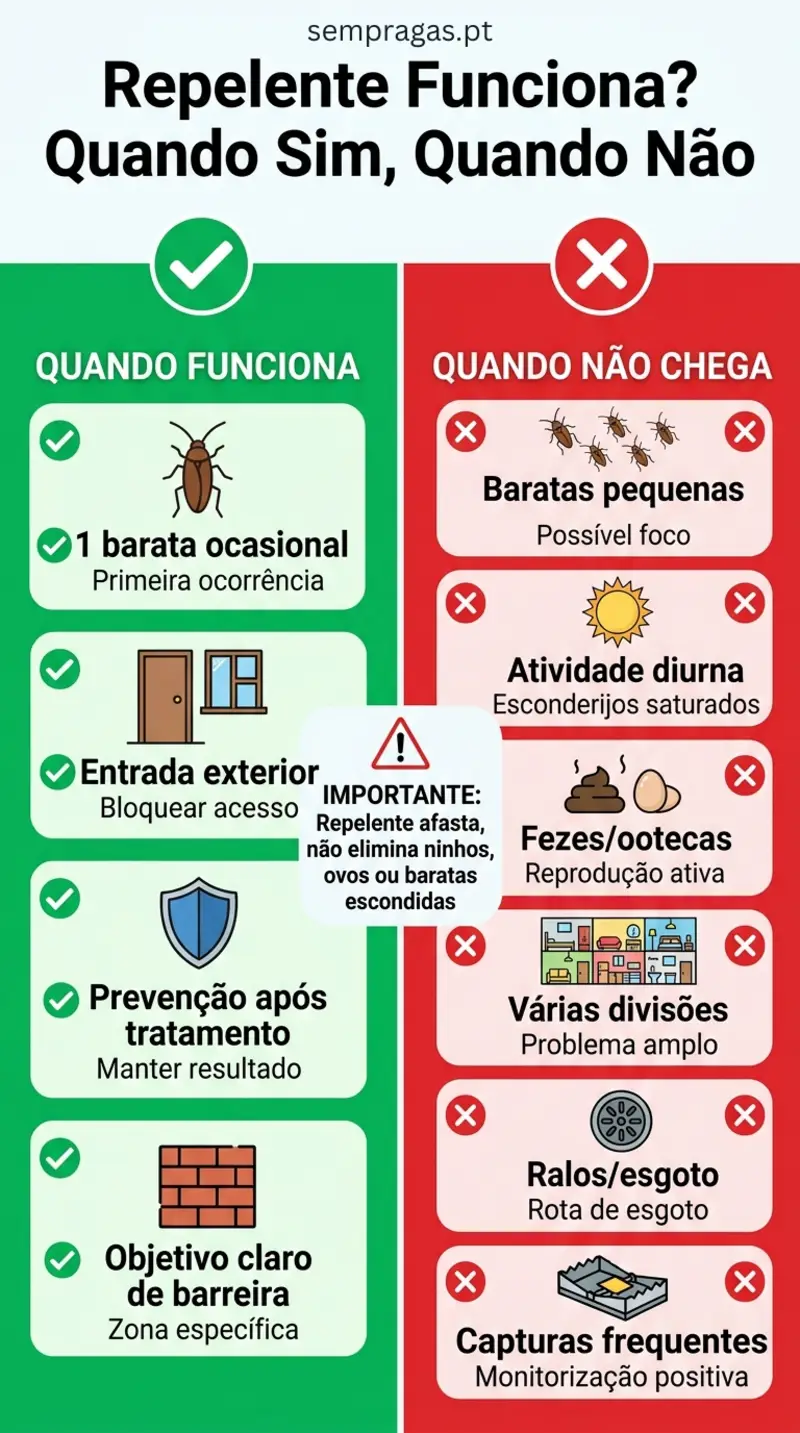 Infográfico: repelente para baratas funciona? — quando sim e quando não